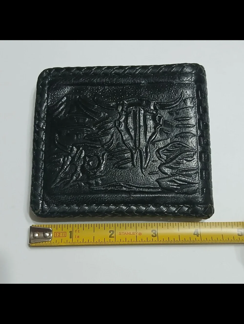 Art. De Piel Black Genuine Leather Mexico Embossed Western Desert Scene Wallet